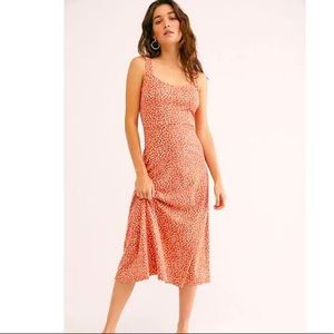 FREE PEOPLE LORELEI MIDI - ORANGE DITSY DAISY -NWT